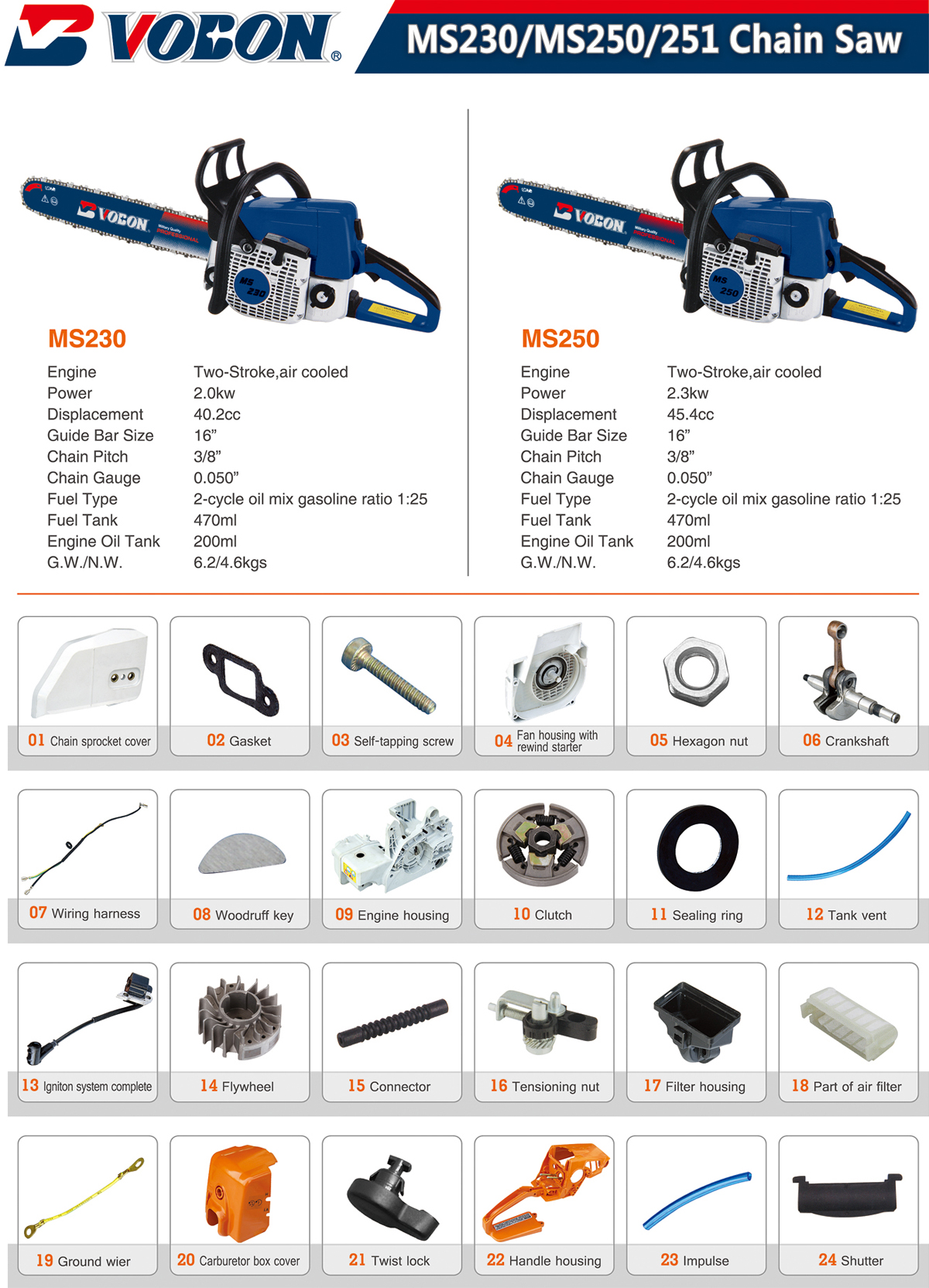 MS230MS250251 Chain Saw